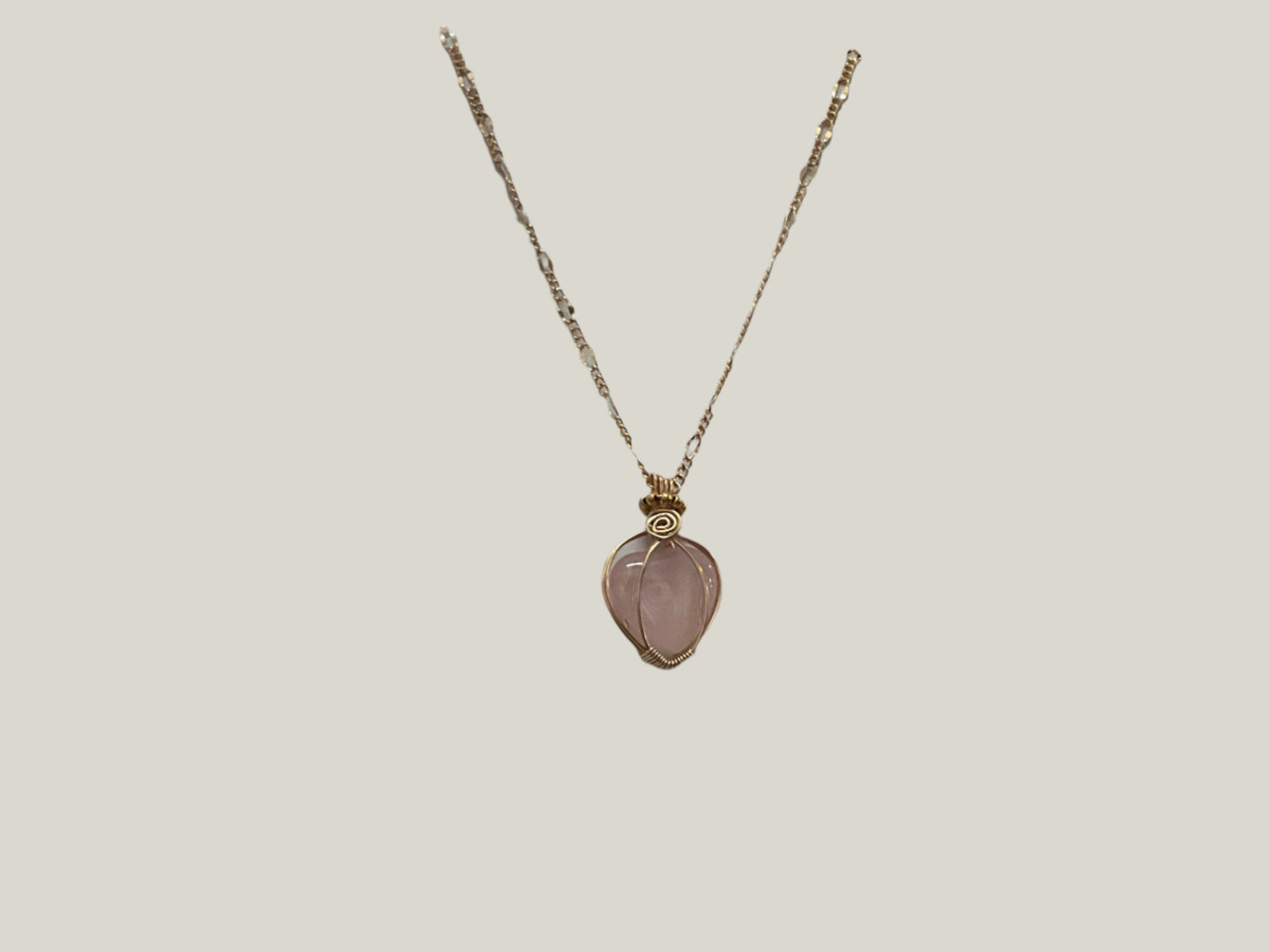 KK Rose Quartz Heart Necklace