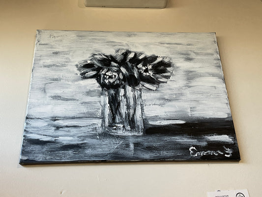 EF White Black Floral