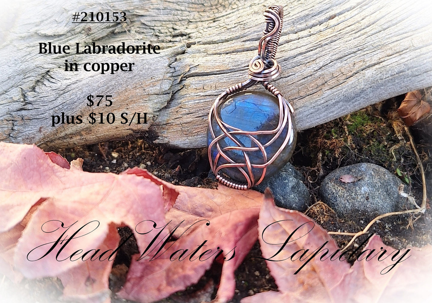 HL #240153 Blue Labradorite in Copper