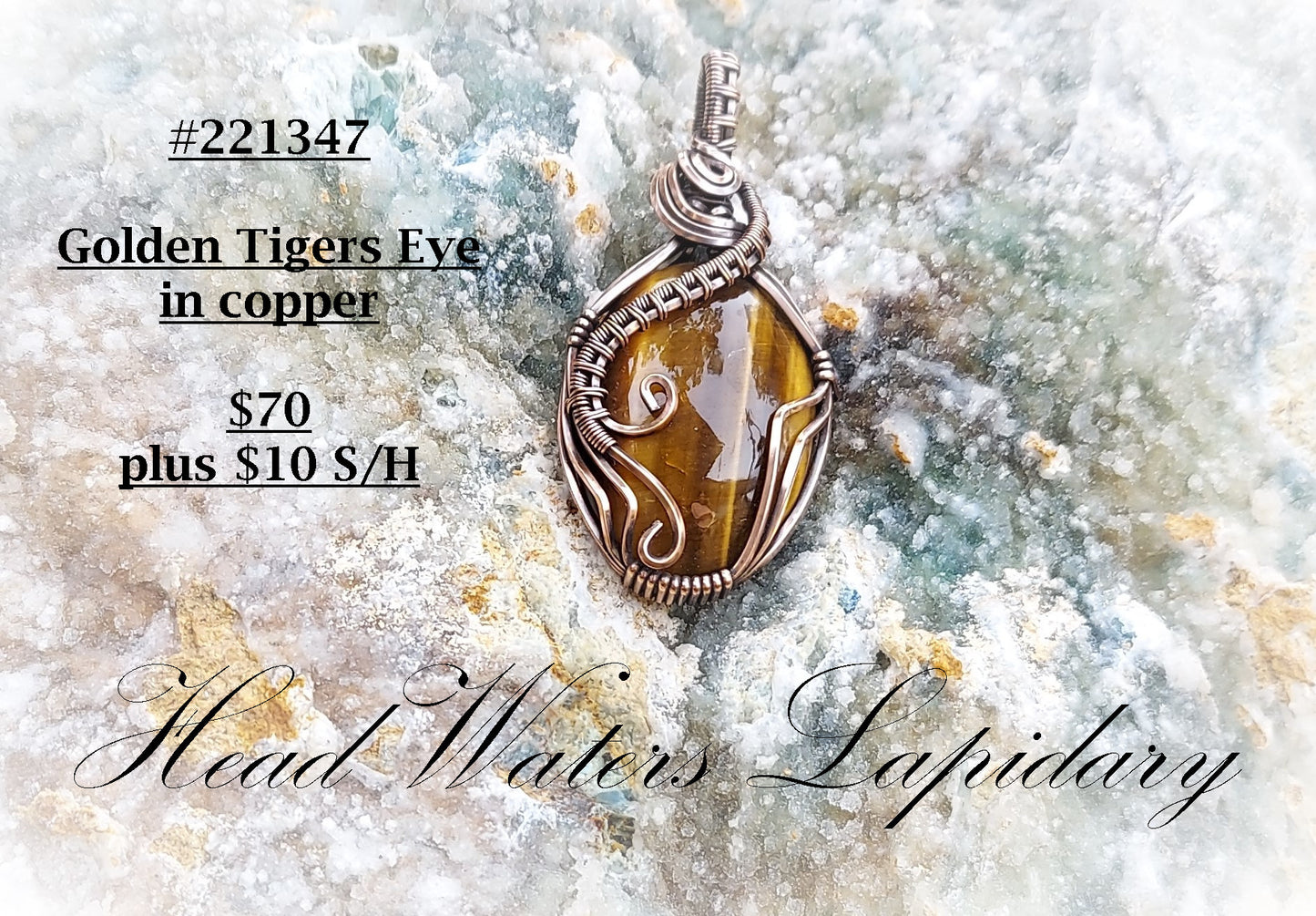 HL #221347 Tiger Eye Copper Pendant