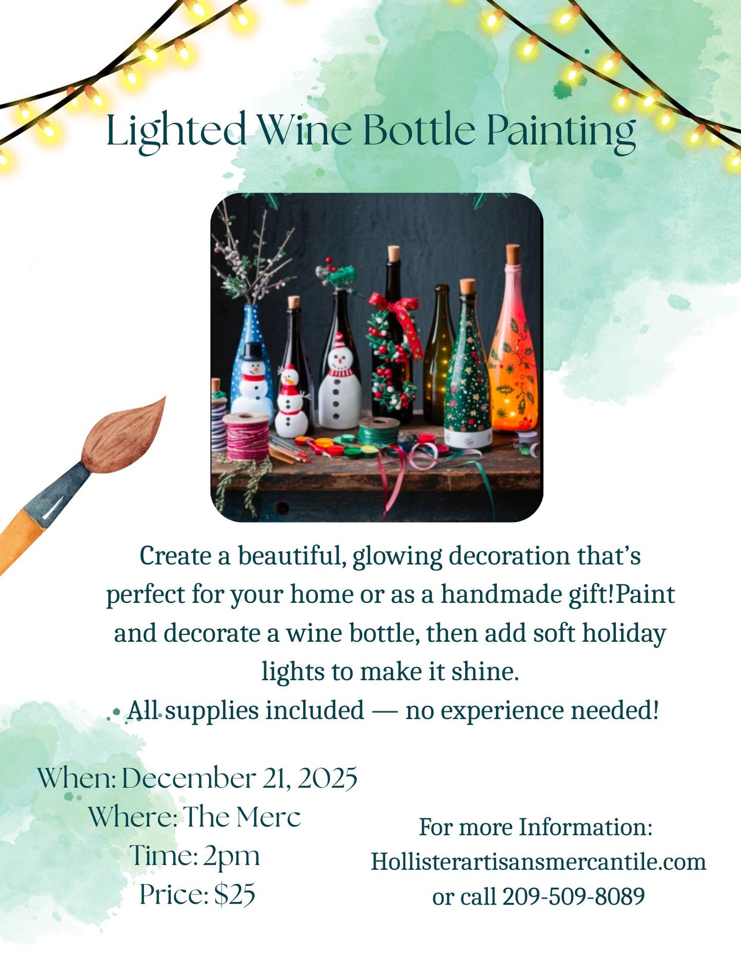 Lighted Wine Bottle Painting