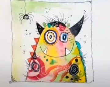 Monster Watercolor Paintings
