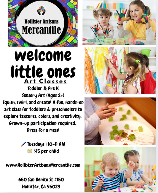 Toddler/PreK sensory Art Classes 8/12