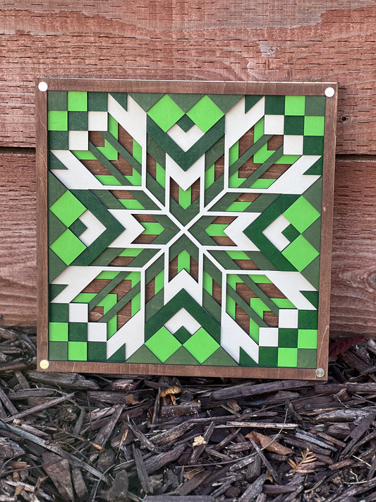 HE Layered Barn Quilt Wall Art