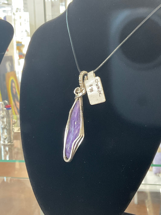 HL Charoite silver pendant