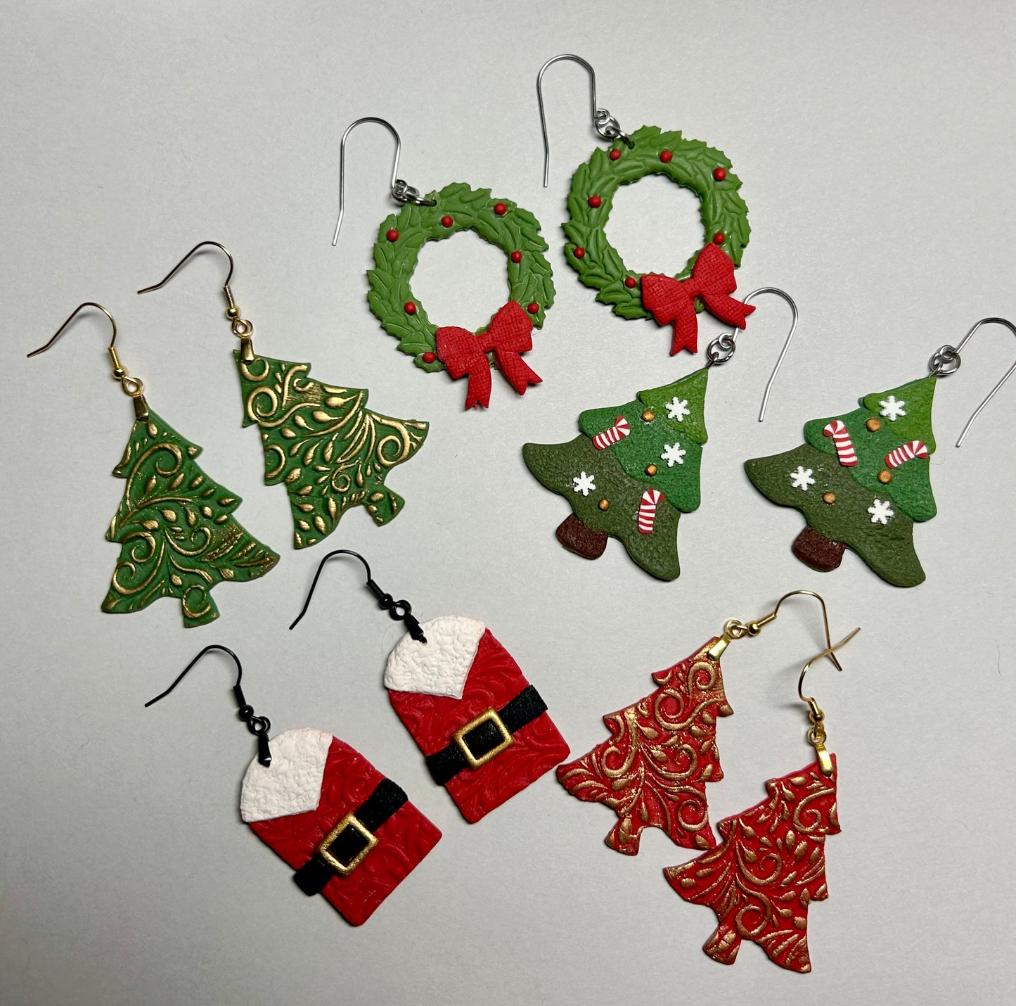 SK Polymer Clay Christmas Earrings 12/7