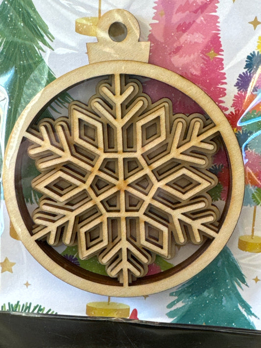 HE 3 layer snowflake ball ornament