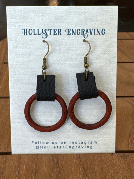 HE paduak wood/leather hoops $22