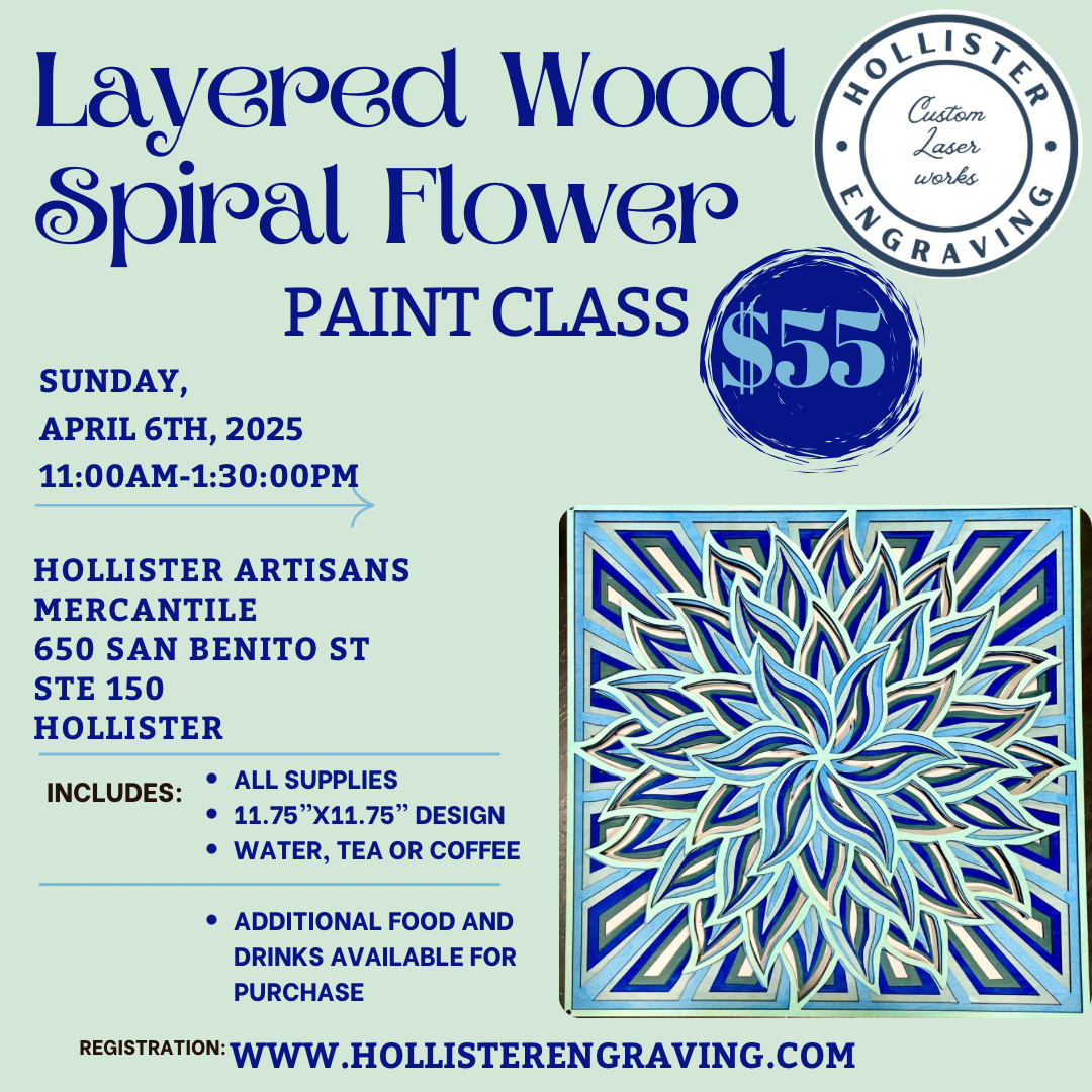 HE Layered Spiral Flower Wood Art Class 4/6