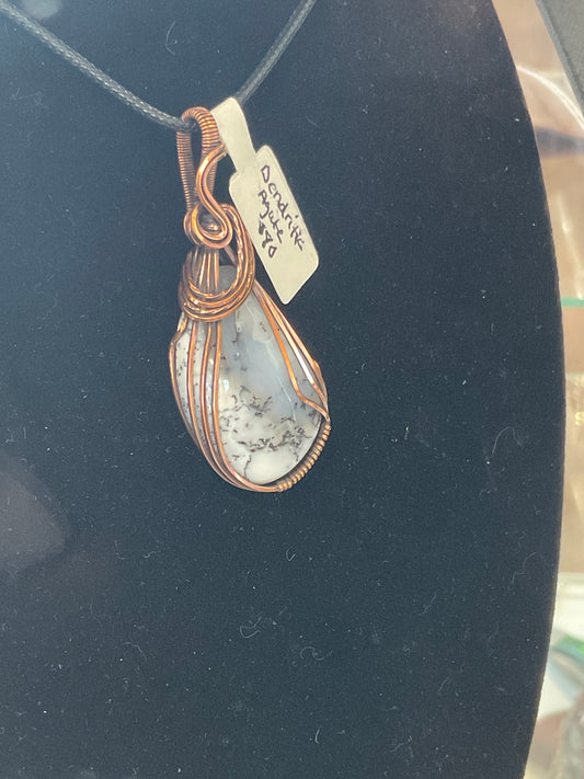 HL Dendritic Agate copper Pendant