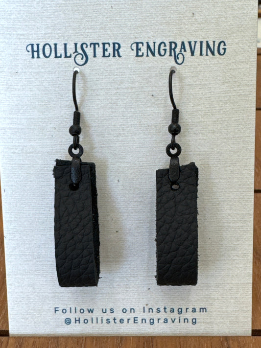 HE black leather loop earrings $20