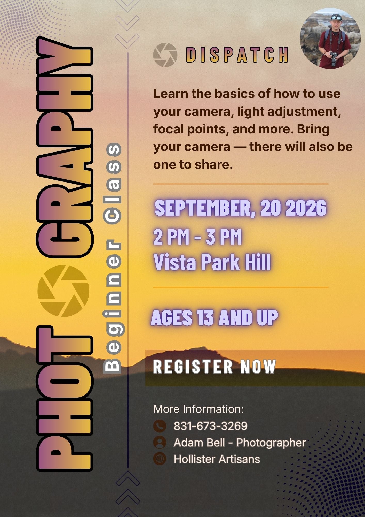 Photography Beginner Class 9/20