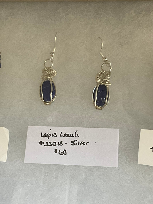 HL lapis lazuli silver earrings