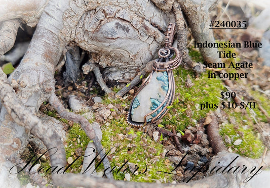 HL Blue Tide Seam Agate 240035
