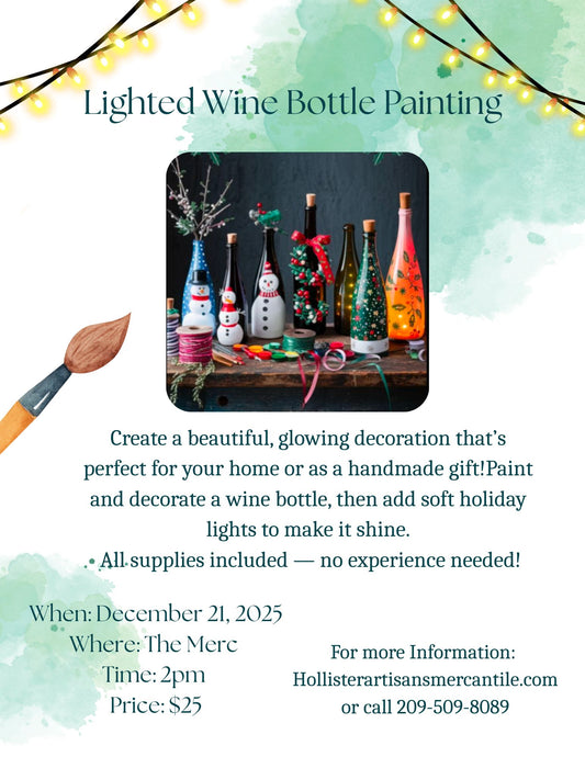 Lighted Wine Bottle Painting